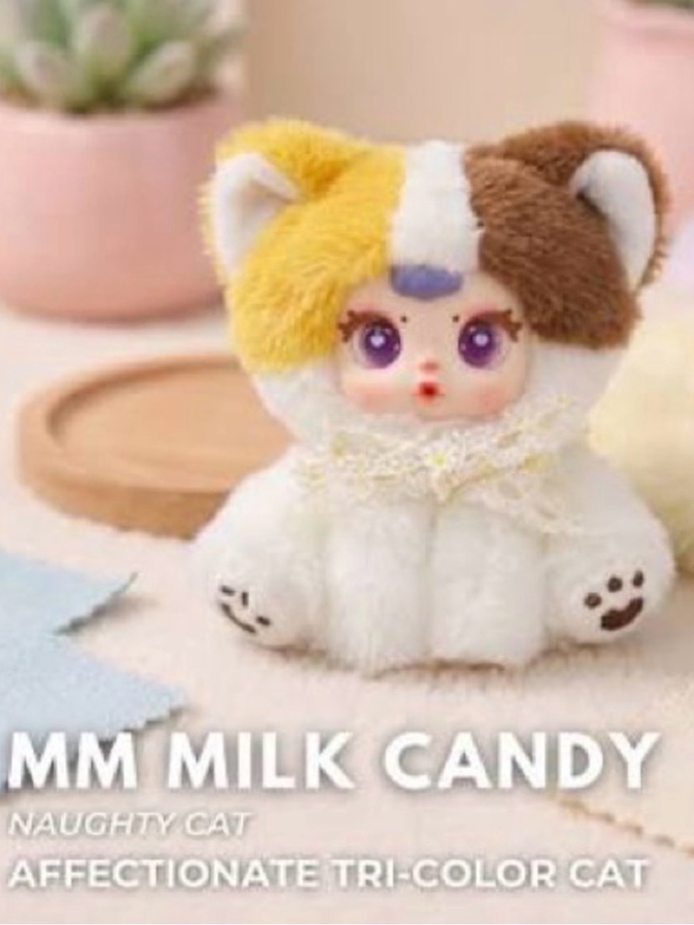 MM Milk Candy Naughty Kitty Affectionate Tri Color Cat Plush Toy